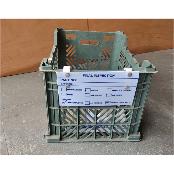 Label holders for material handling crates / Bins