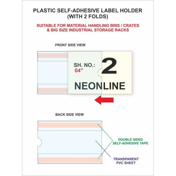 Plastic self-Adhesive label Holder (with 2 Folds) - Image 3